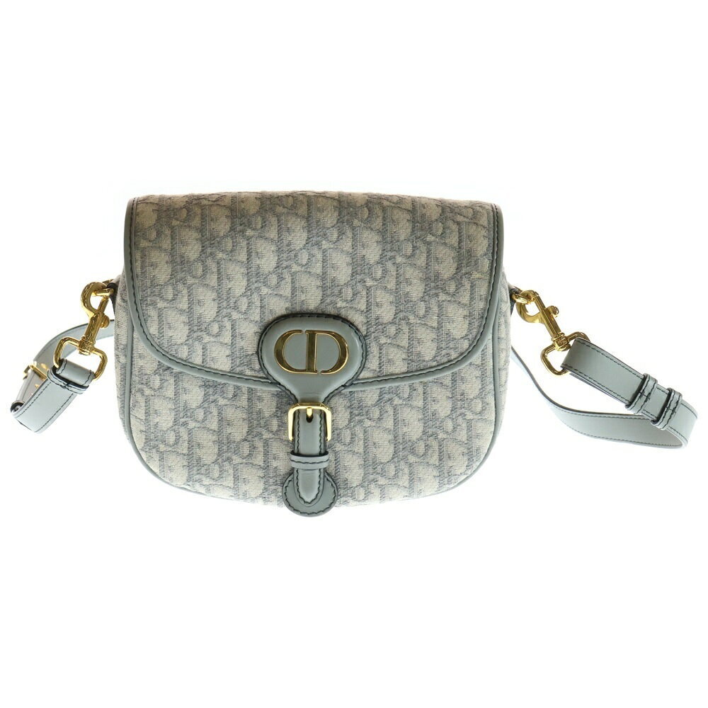 Christian Dior Boy Oblique Shoulder Bag Gray Jacquard Leather